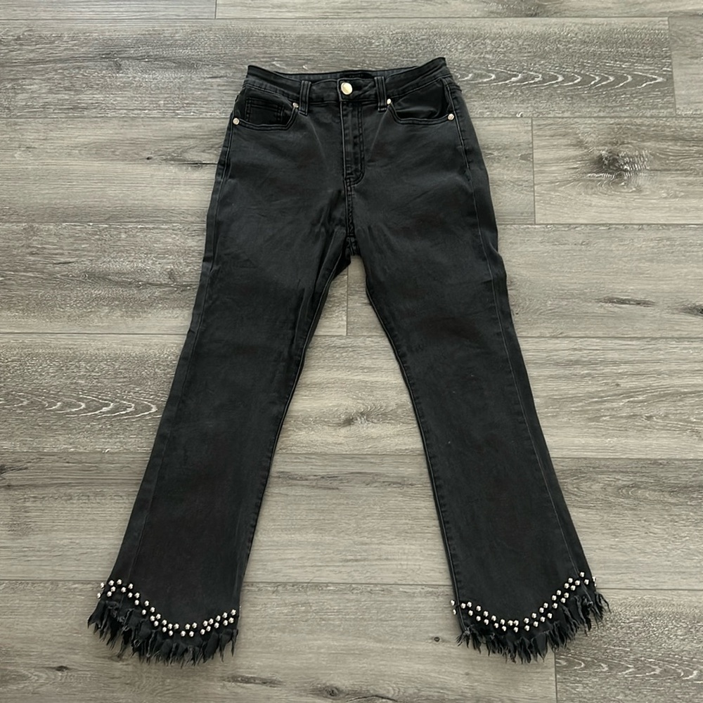 Washed Black Flare Jeans